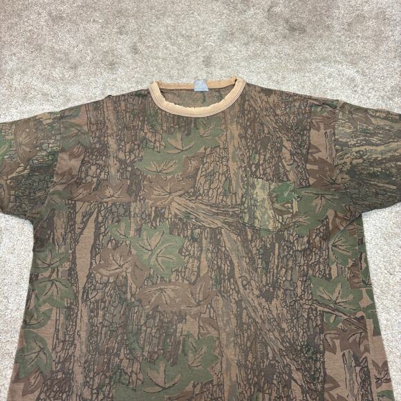 Vintage Real Tree Camo Single Stitch Distressed T Shirt Men's XL - Picture 2 of 11